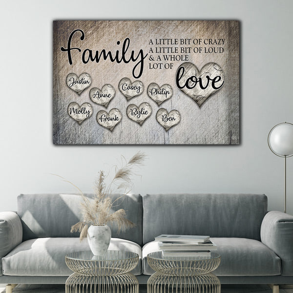 FAMILY...LOVE 家族 キャンバス|名入れ|誕生日ギフト|新築祝い|オーダー