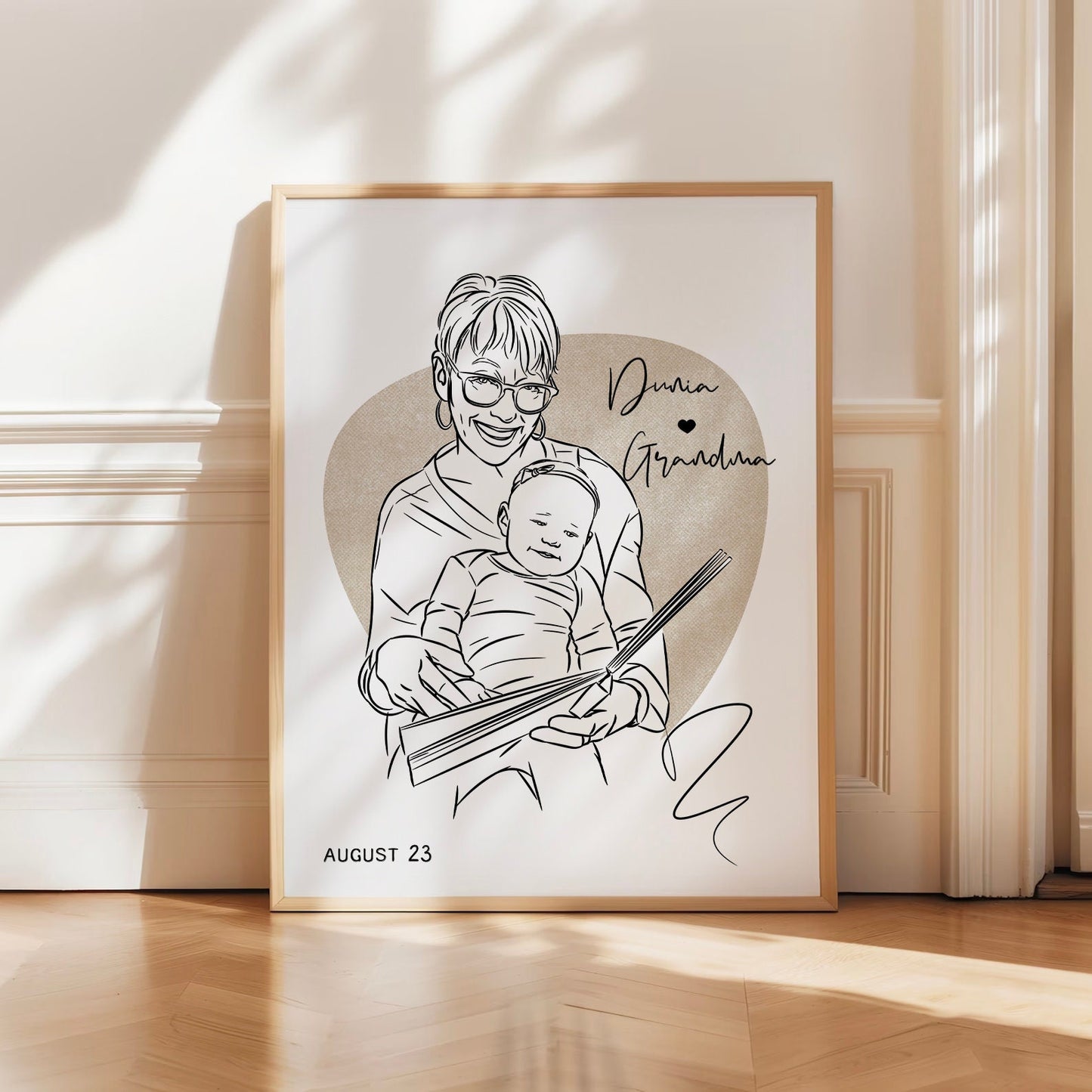 写真入り 家族・赤ちゃん・カップルイラストアートキャンバス|母の日・父の日・記念日ギフト
