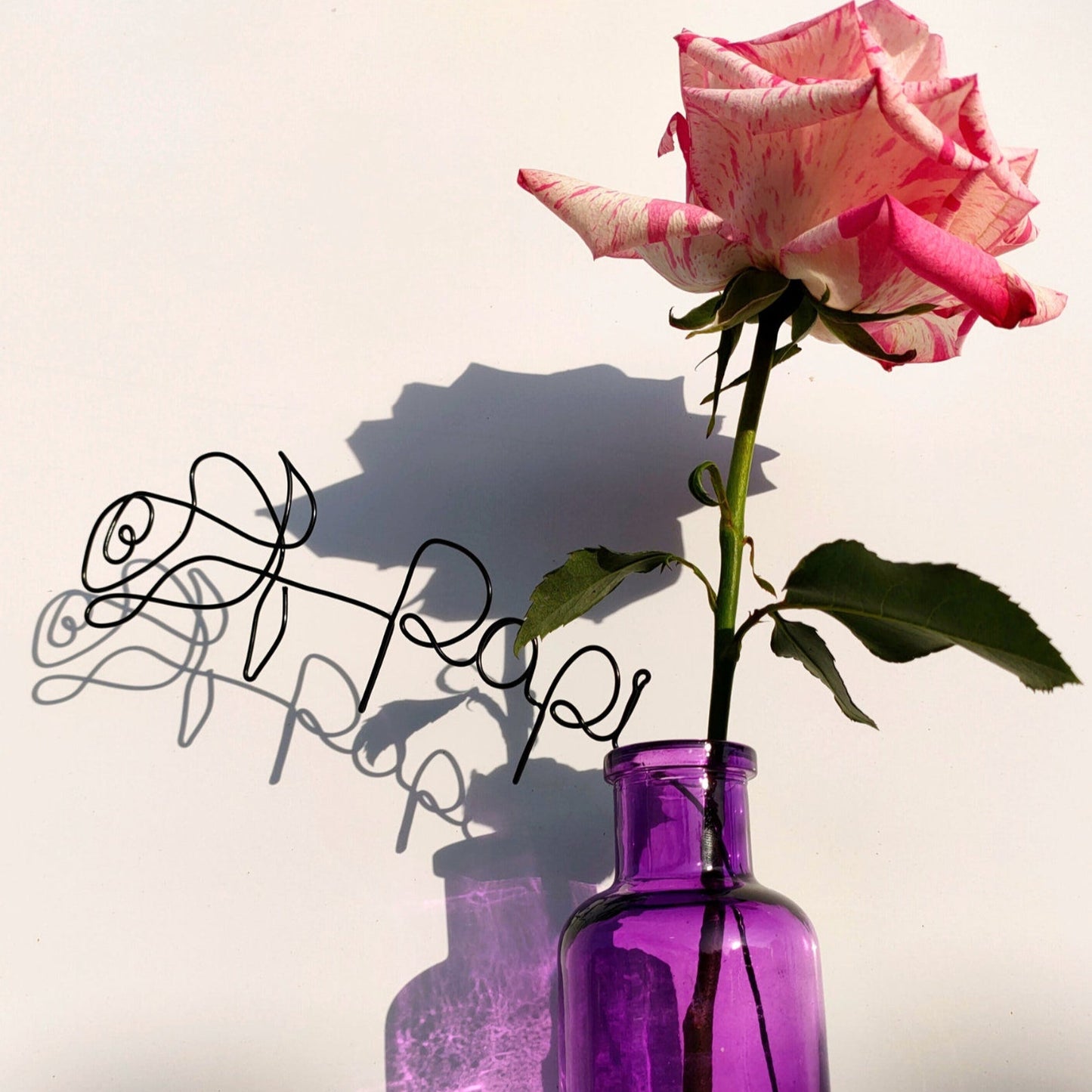 【オーダーメイド】名入れワイヤー薔薇・母の日・誕生日ギフト・敬老の日