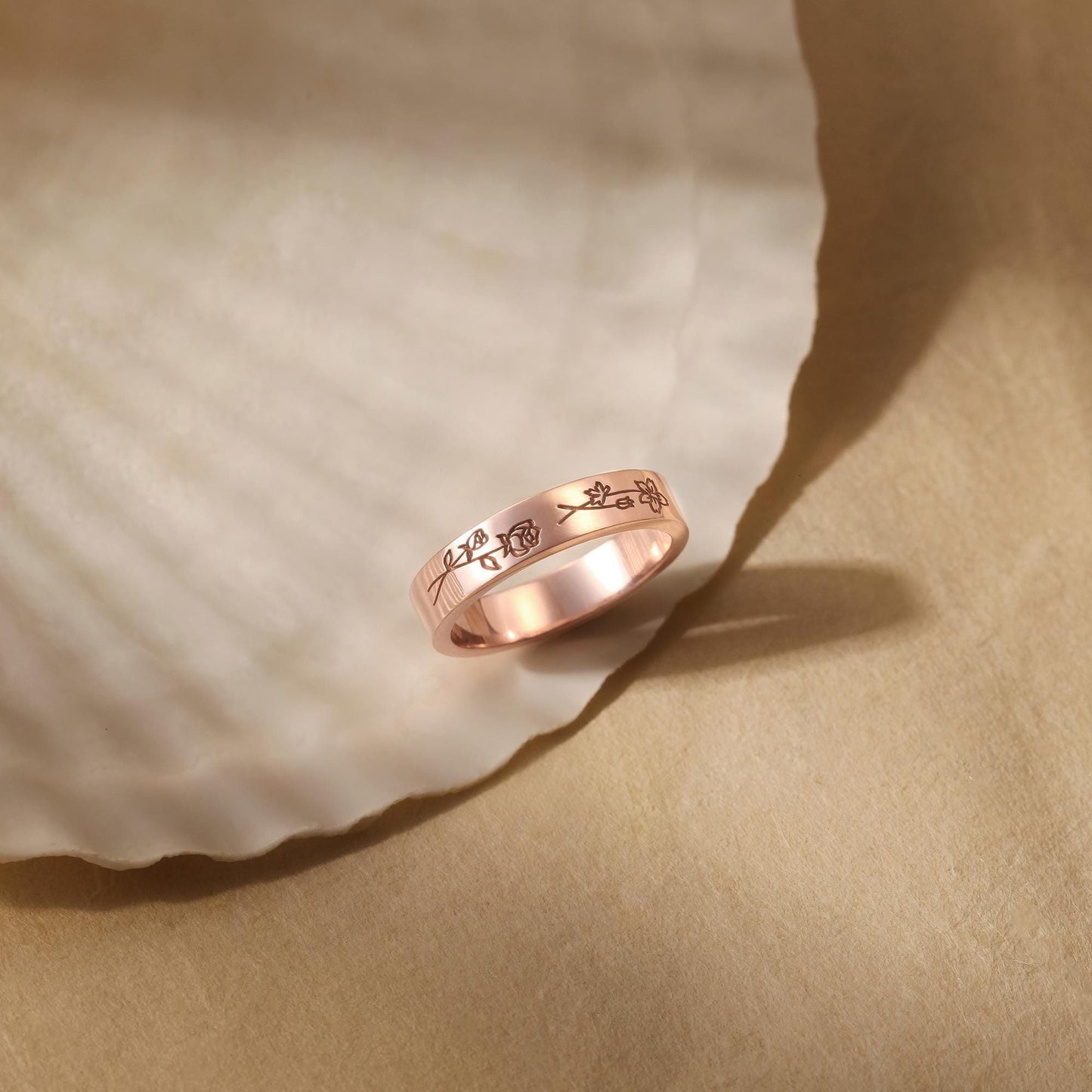 【オーダーメイド】名入れ誕生花ジュエリー・リング・誕生日ギフト・結婚記念日・おしゃれ・母の日