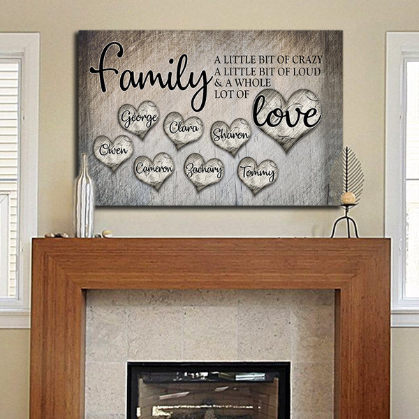 FAMILY...LOVE 家族 キャンバス|名入れ|誕生日ギフト|新築祝い|オーダー