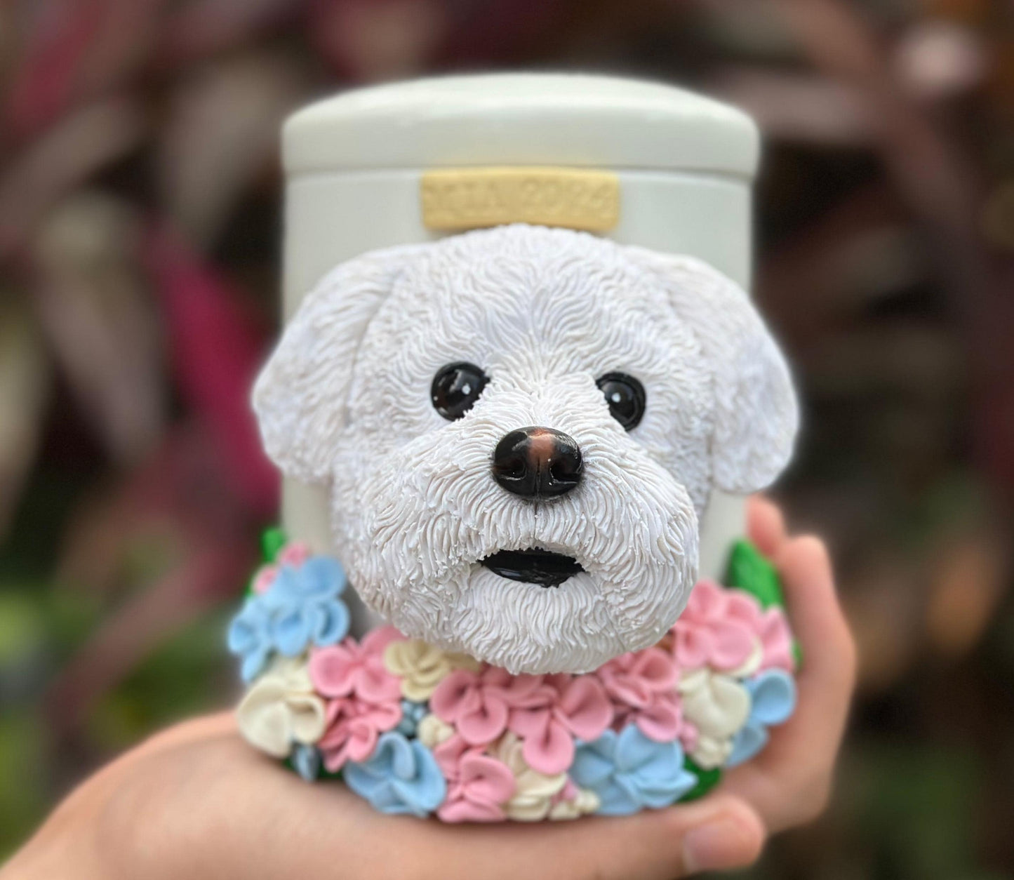 【オーダーメイド】世界に一つ 似顔絵 お名前入り ペット骨壷 ・ペット 写真 グッズ・うちの子・犬・猫