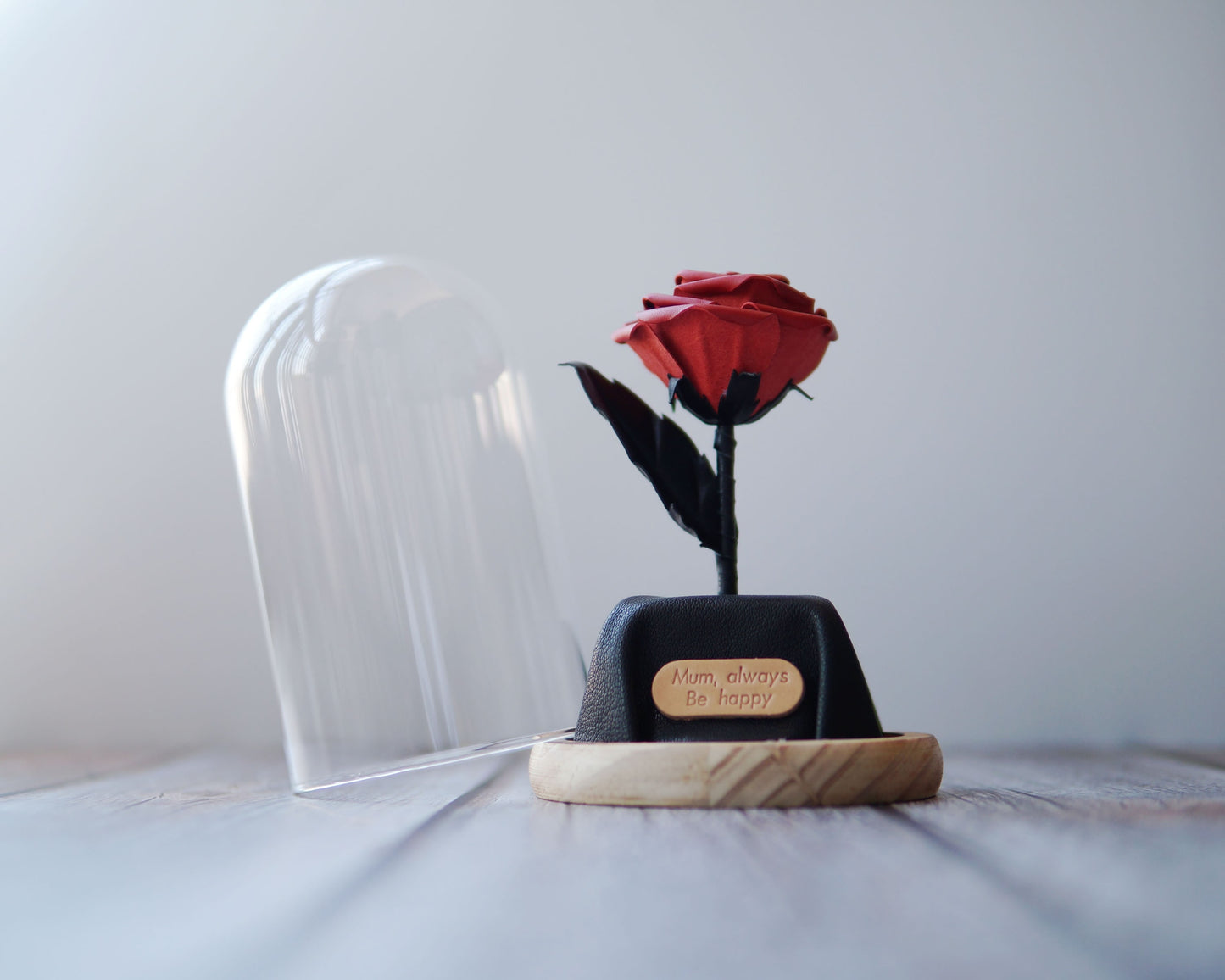 【オーダーメイド】薔薇 - 名入れ刻印可能 - 革職人手作り・最高の贈り物・母の日・誕生日ギフト