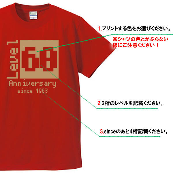 名前入り t シャツ|敬老の日ギフト|オリジナル 誕生日ギフト|レベルアップ デザイン