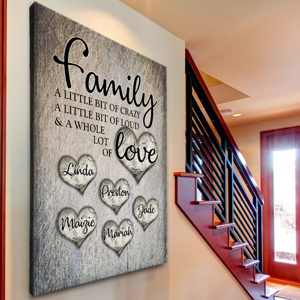 FAMILY...LOVE 家族 キャンバス|名入れ|誕生日ギフト|新築祝い|オーダー