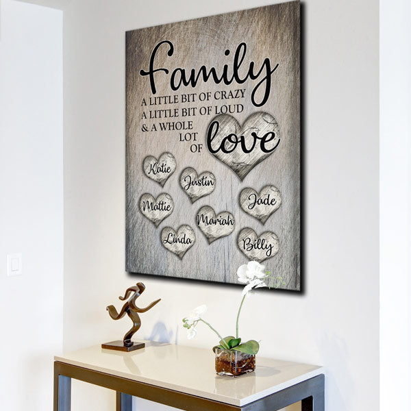 FAMILY...LOVE 家族 キャンバス|名入れ|誕生日ギフト|新築祝い|オーダー