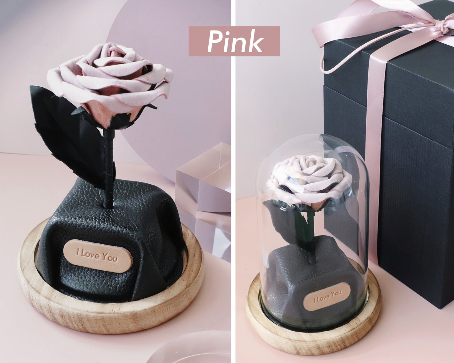 【オーダーメイド】薔薇 - 名入れ刻印可能 - 革職人手作り・最高の贈り物・母の日・誕生日ギフト