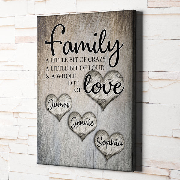 FAMILY...LOVE 家族 キャンバス|名入れ|誕生日ギフト|新築祝い|オーダー