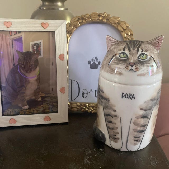 【オーダーメイド】世界に一つ 似顔絵 お名前入り ペット骨壷 ・うちの子・犬・猫 陶器製