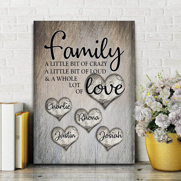 FAMILY...LOVE 家族 キャンバス|名入れ|誕生日ギフト|新築祝い|オーダー