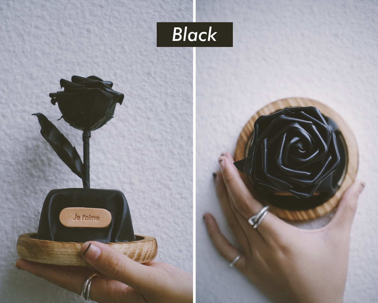 【オーダーメイド】薔薇 - 名入れ刻印可能 - 革職人手作り・最高の贈り物・母の日・誕生日ギフト