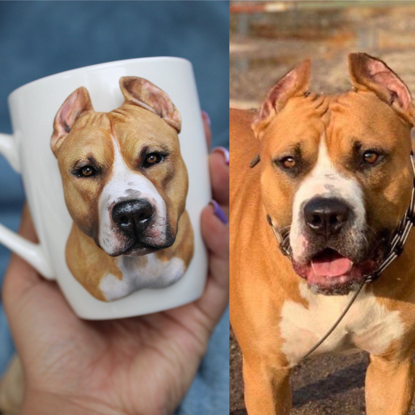 【オーダーメイド】世界に一つ 似顔絵 ペット マグカップ フィギュア・ペット 写真 グッズ・うちの子・犬・猫