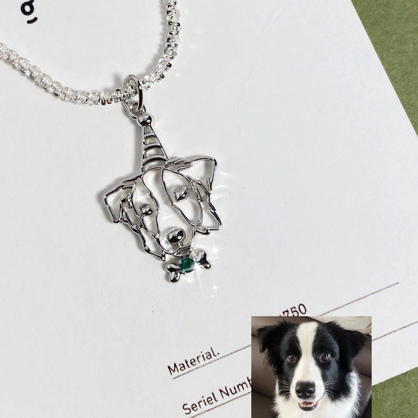 【オーダーメイド】世界に一つ ネックレス・ペット 写真 グッズ・うちの子・犬・猫・誕生石