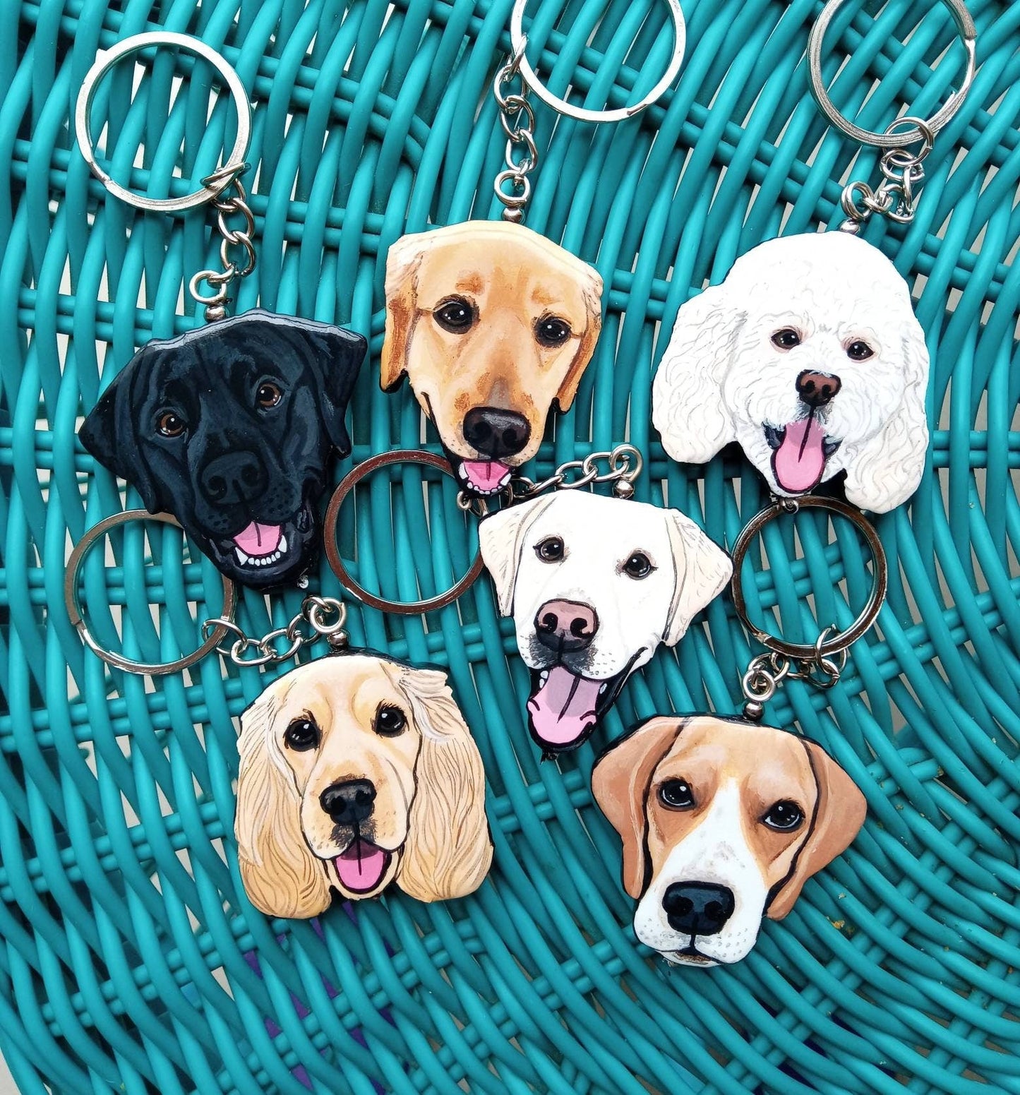 【オーダーメイド】似顔絵 キーチェーン・ペット 写真 グッズ・うちの子・犬・猫