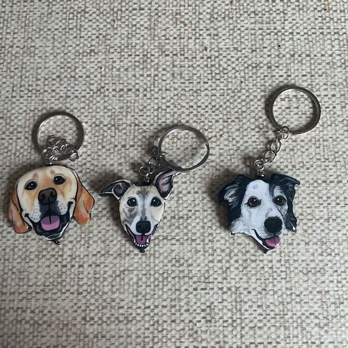 【オーダーメイド】似顔絵 キーチェーン・ペット 写真 グッズ・うちの子・犬・猫