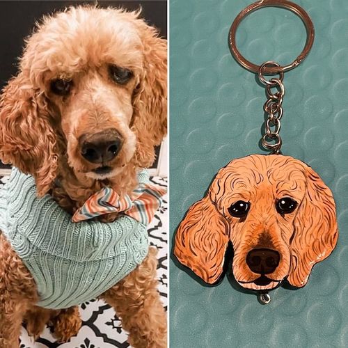【オーダーメイド】似顔絵 キーチェーン・ペット 写真 グッズ・うちの子・犬・猫