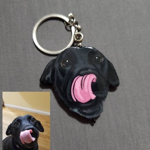 【オーダーメイド】似顔絵 キーチェーン・ペット 写真 グッズ・うちの子・犬・猫