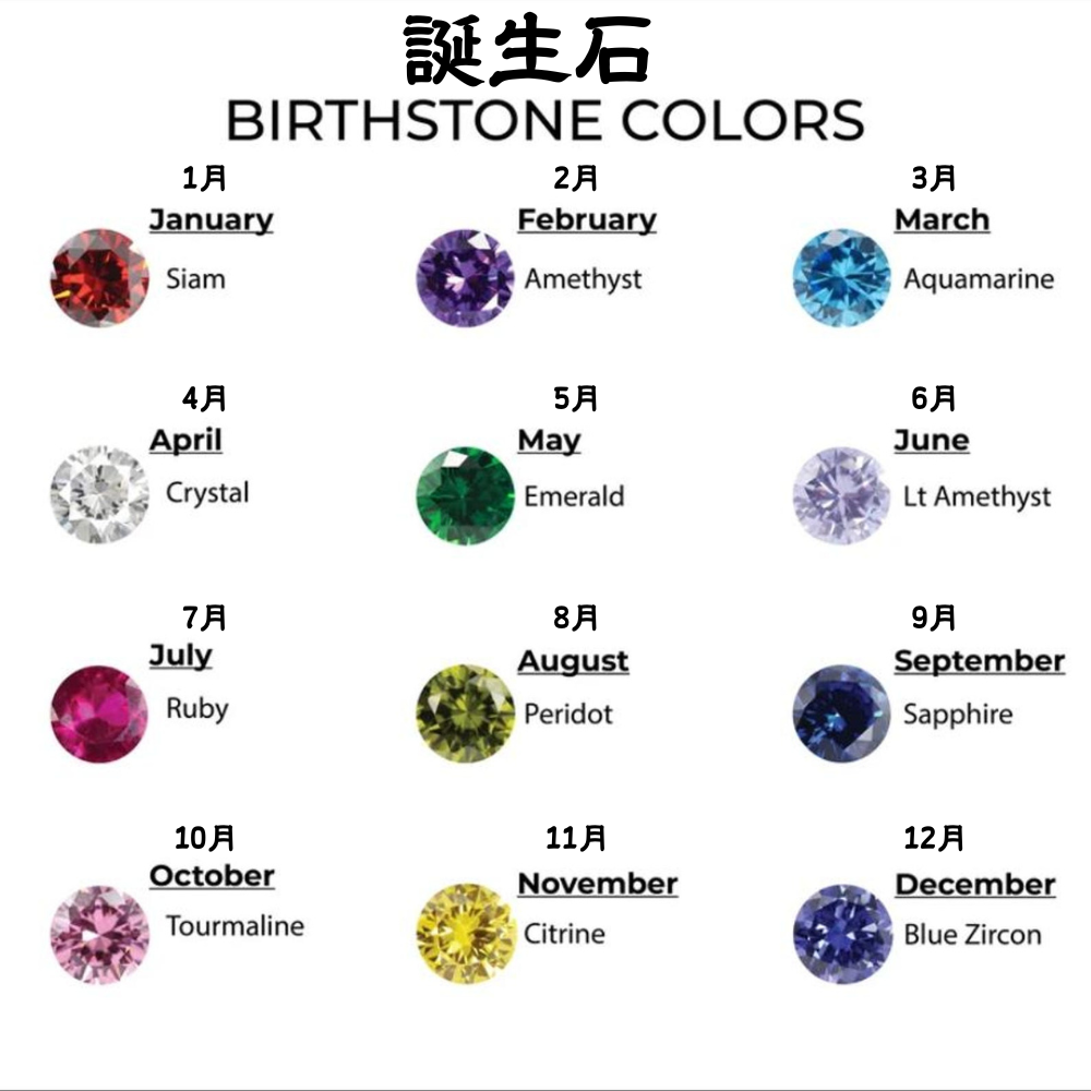 【オーダーメイド】誕生石イヤリング01・子供・家族・誕生日ギフト