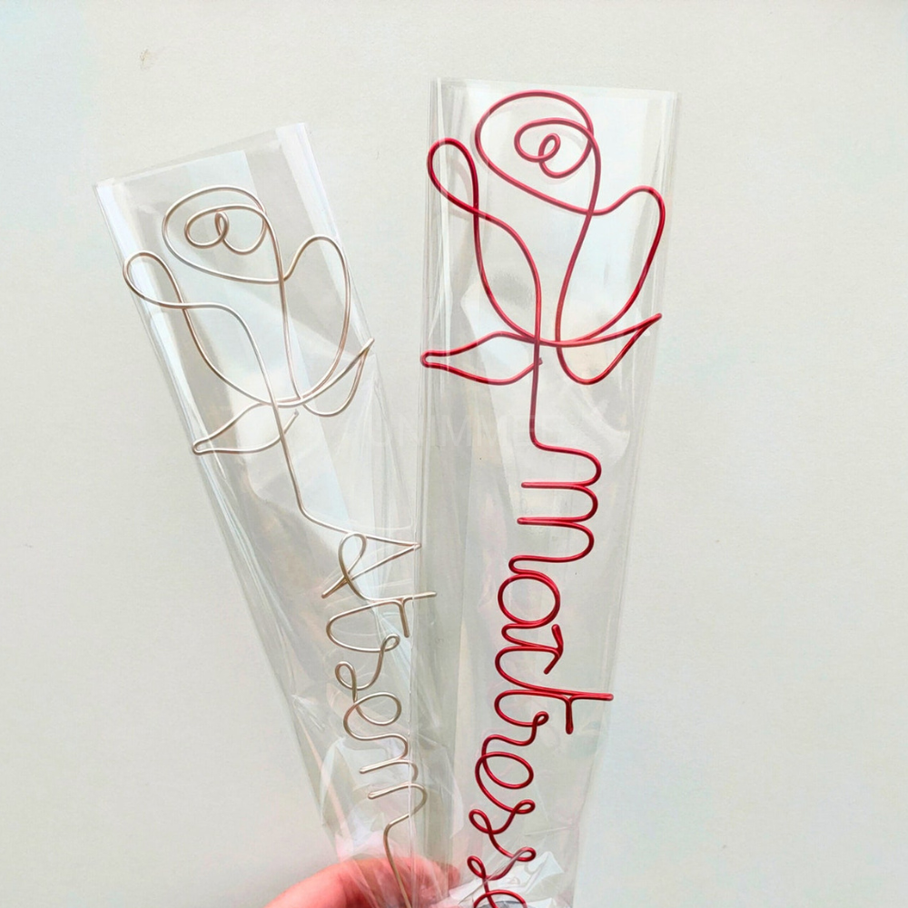 【オーダーメイド】名入れワイヤー薔薇・母の日・誕生日ギフト