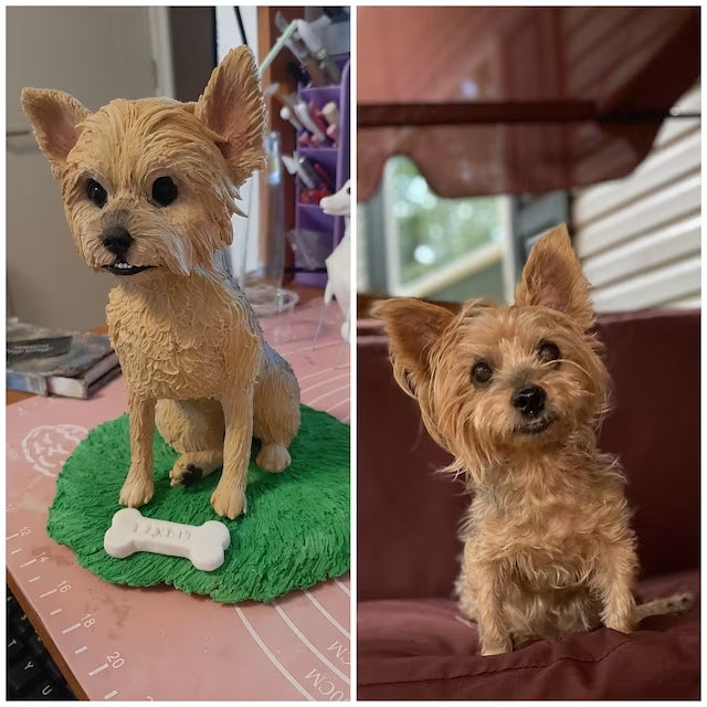 【オーダーメイド】世界に一つ 似顔絵 ペット フィギュア・ペット 写真 グッズ・うちの子・犬・猫