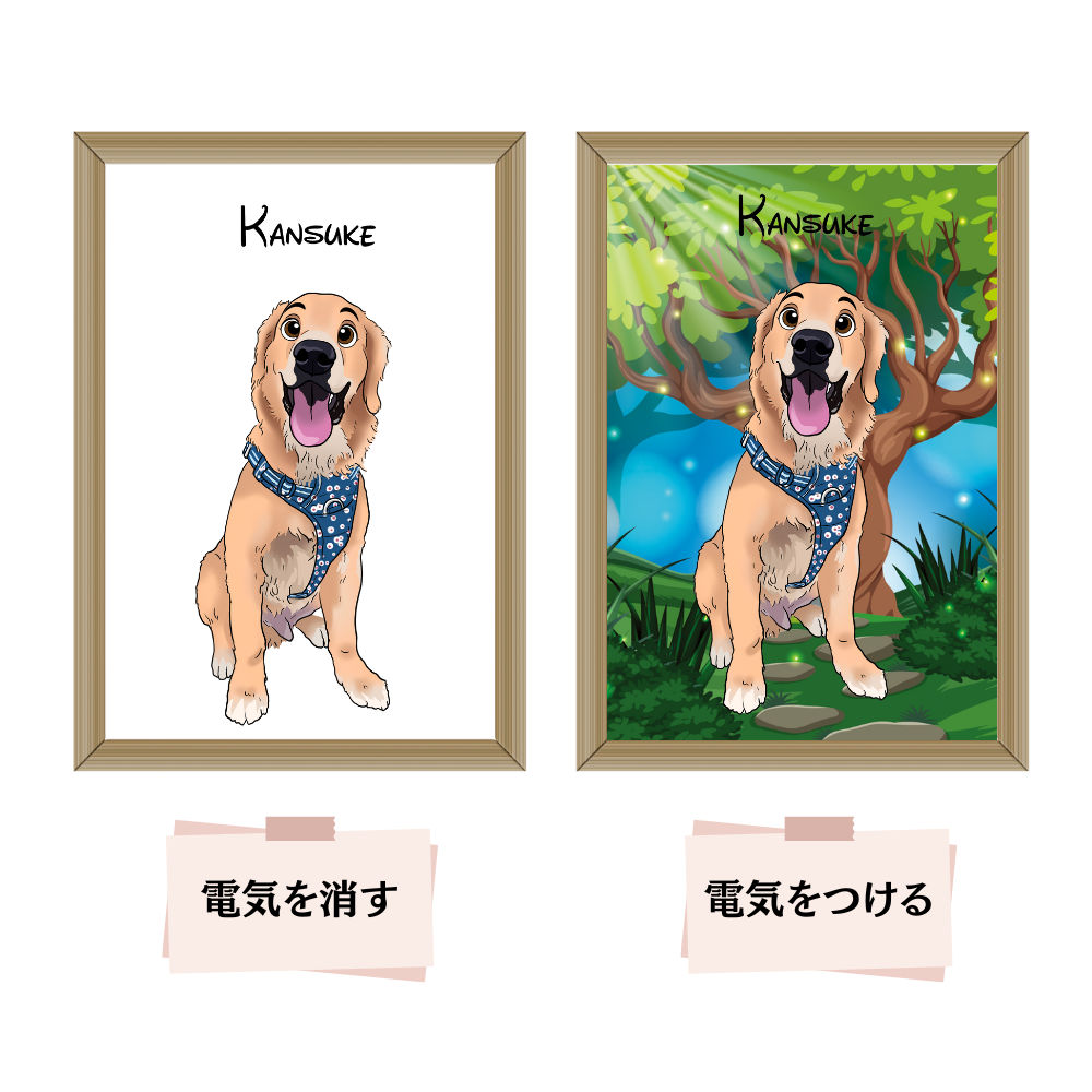 ペットライトイラスト| あなたのペットを世界に1つだけのアート作品に♪ | ペット似顔絵 | 犬 猫 うちの子 | ギフト