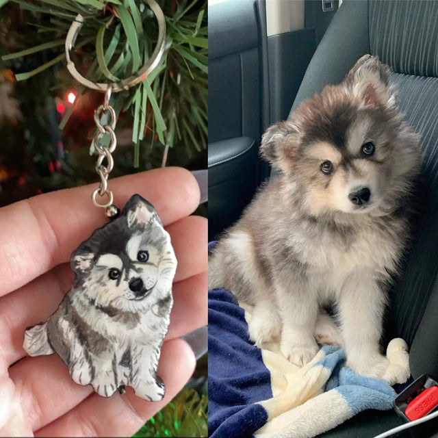 【オーダーメイド】似顔絵 キーチェーン・ペット 写真 グッズ・うちの子・犬・猫