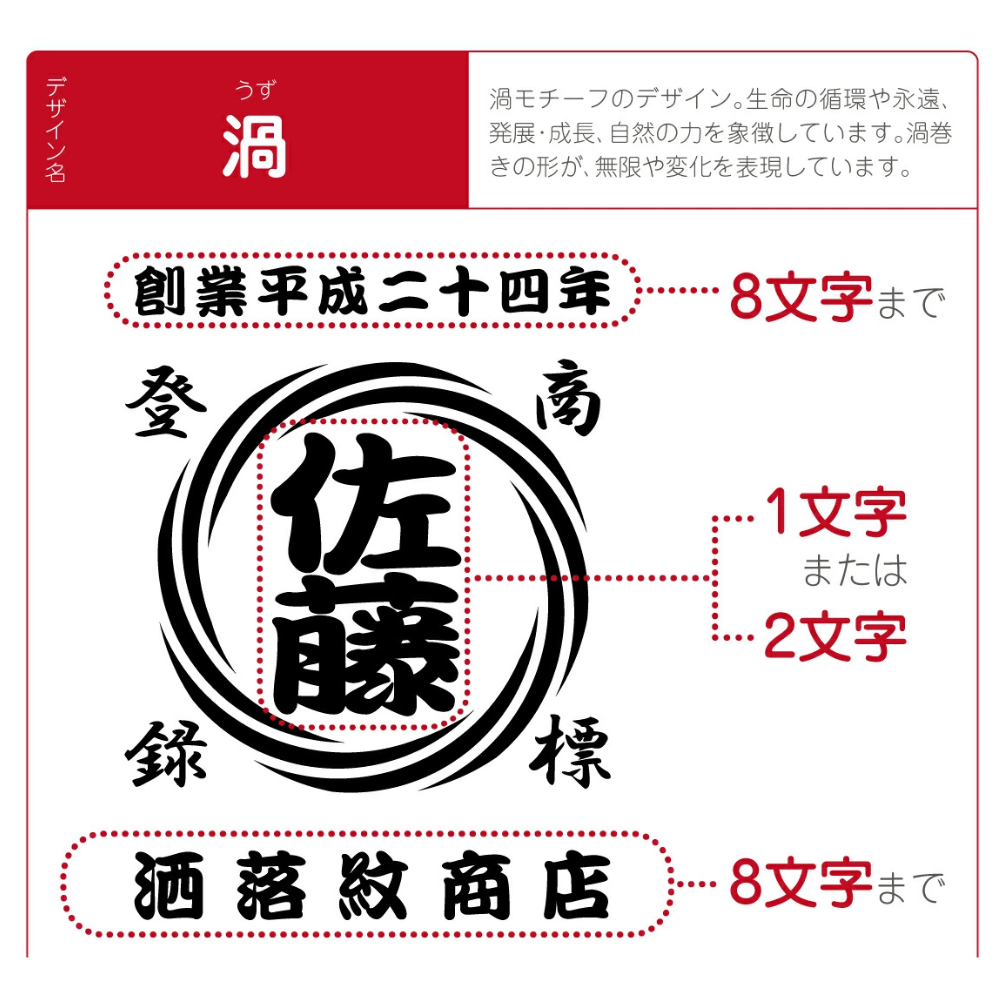 t シャツ|渦 柄|年号 名前入り|商店風 帆前掛け風|オリジナル