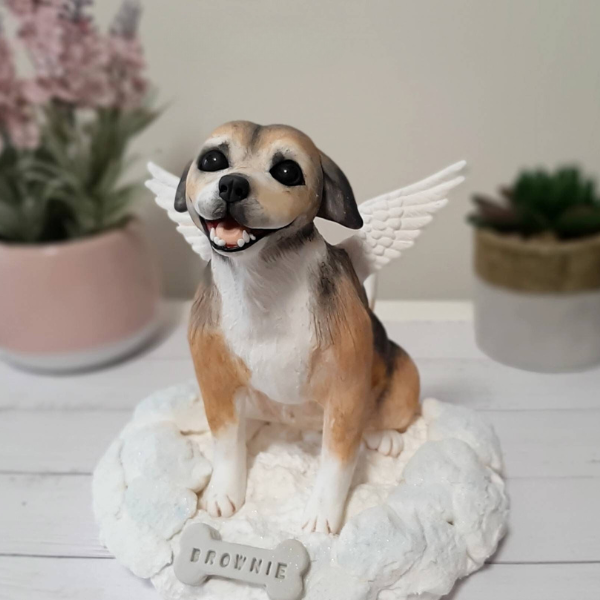 【オーダーメイド】世界に一つ 似顔絵 ペット 天使の翼 フィギュア・ペット 写真 グッズ・うちの子・犬・猫