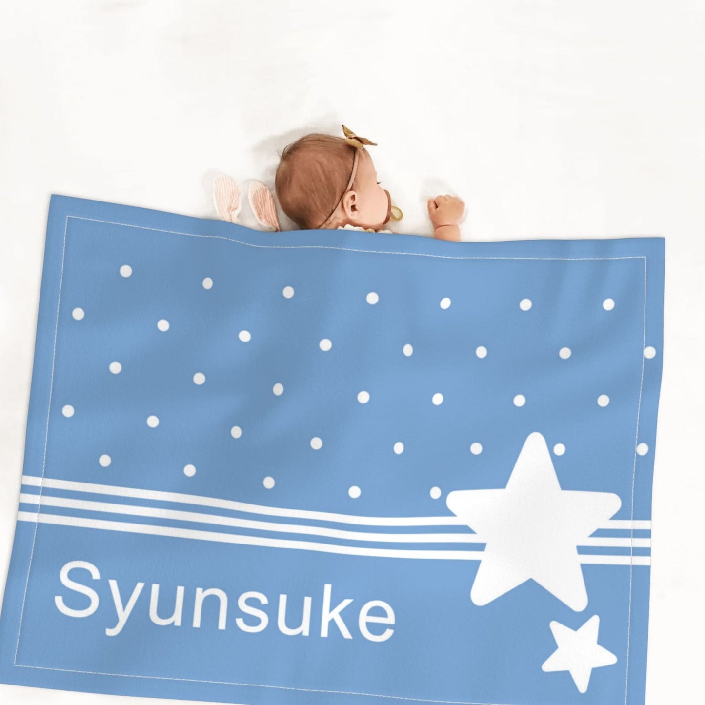 【オーダーメイド】名入れ ブランケット・誕生日ギフト・出産祝い・女の子・男の子・空色 ブランケット 出産 祝い 名前 入り ブランケット 人気 赤ちゃん ブランケット