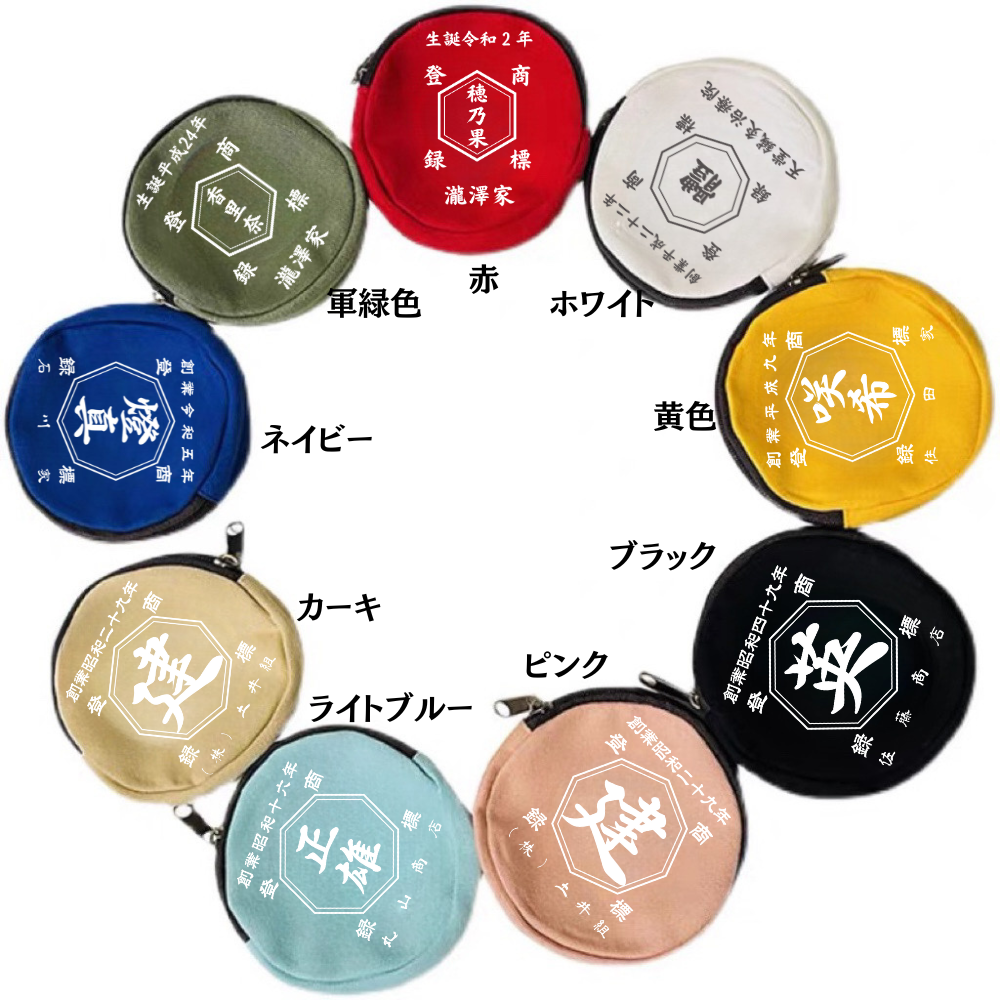 名前入り 小銭入れ 商店風 創業年 コインケース ミニ財布 開店祝い 誕生ギフト