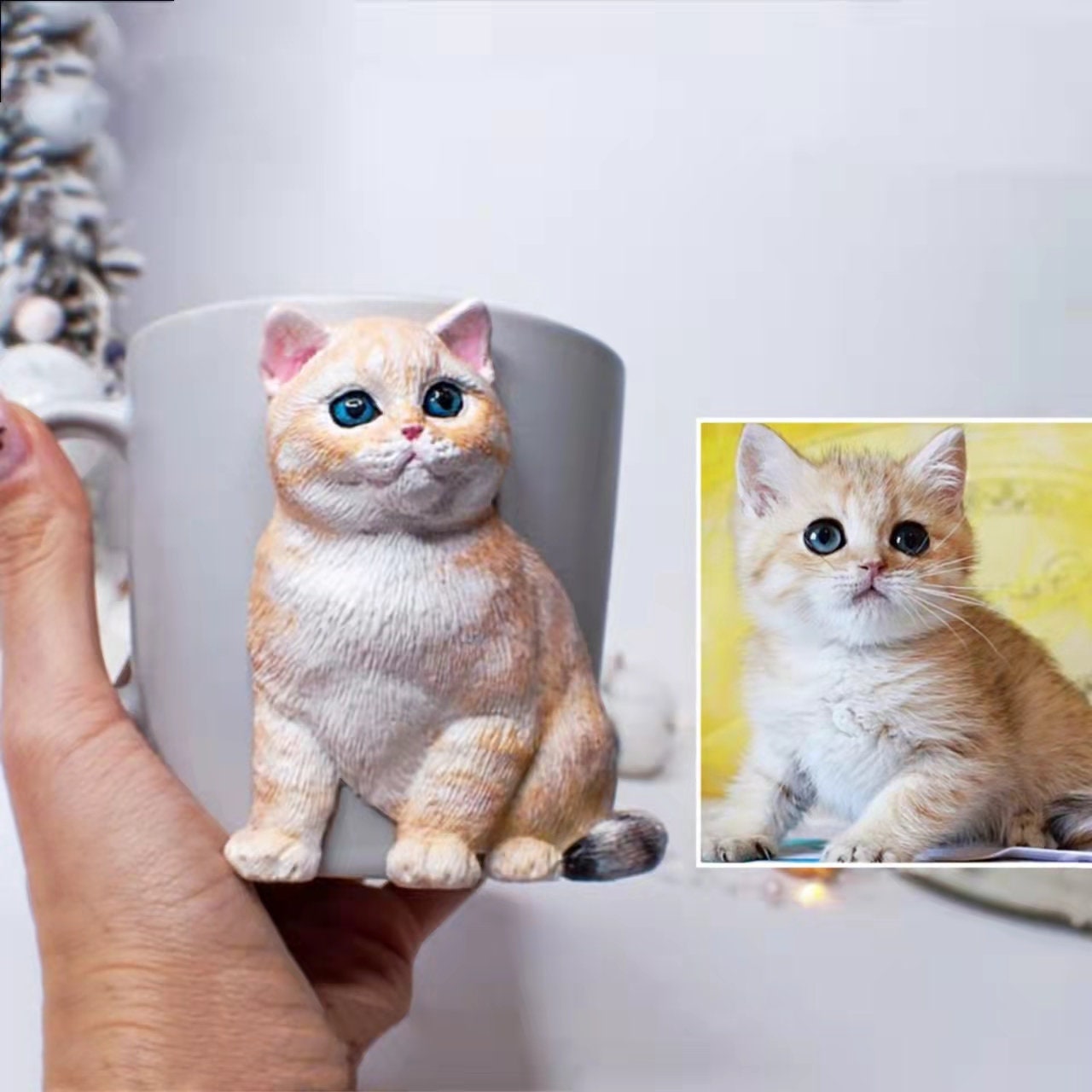 【オーダーメイド】世界に一つ 似顔絵 ペット マグカップ フィギュア・ペット 写真 グッズ・うちの子・犬・猫