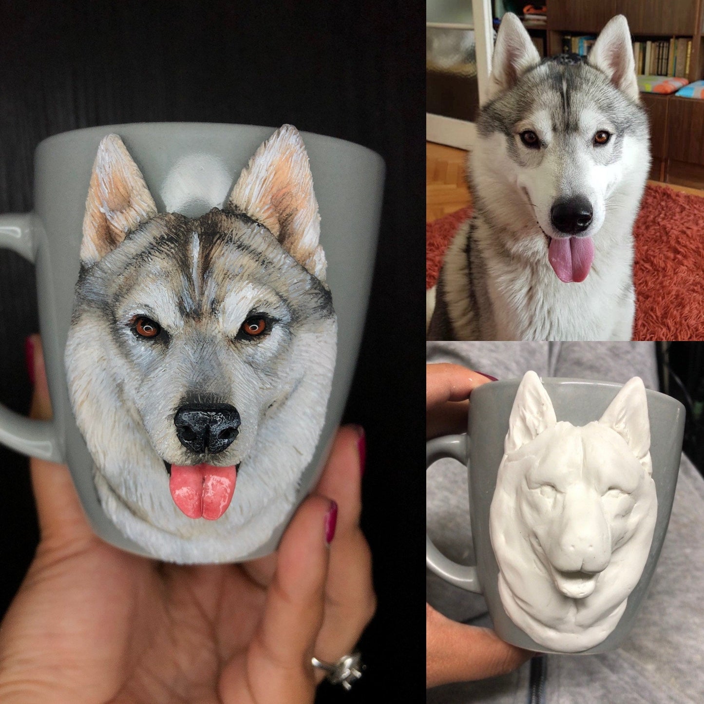 【オーダーメイド】世界に一つ 似顔絵 ペット マグカップ フィギュア・ペット 写真 グッズ・うちの子・犬・猫