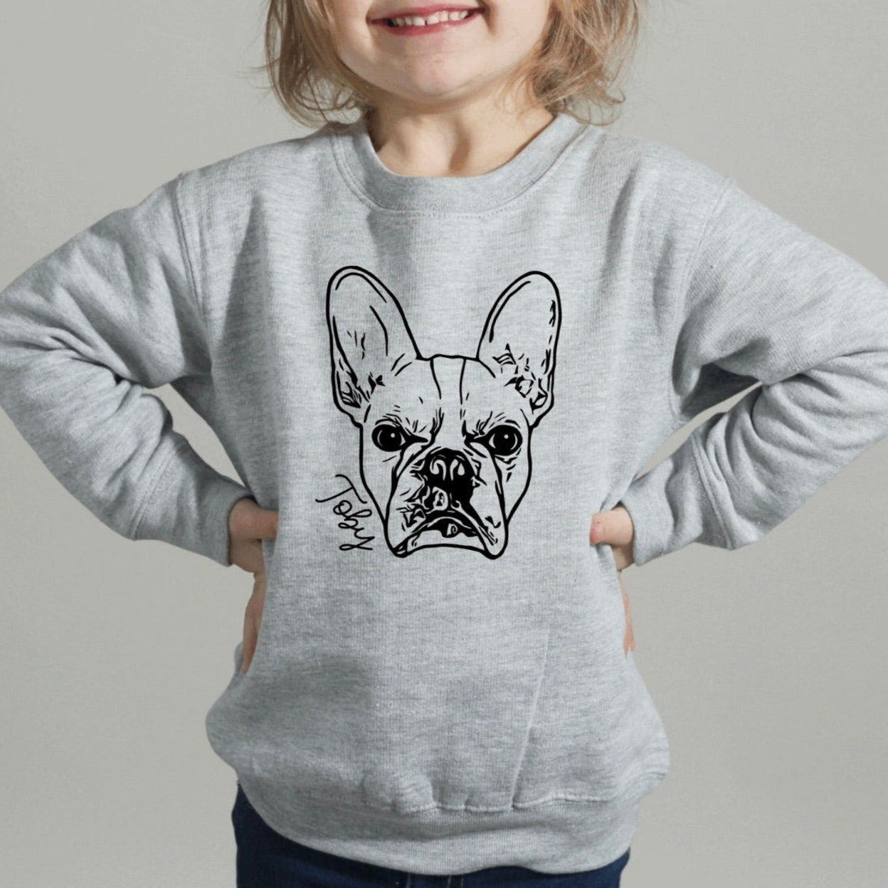 【オーダーメイド】世界に一つ 似顔絵 トレーナー S〜5XL・ペット 写真 グッズ・うちの子・犬・猫