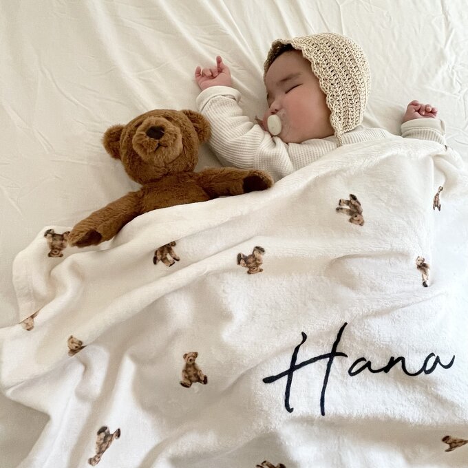 【オーダーメイド】名入れ ブランケット・誕生日ギフト・出産祝い・女の子・男の子・Teddy bear 赤ちゃん 名前 入り出産 祝い 名 入れ 出産 祝い 男の子 名 入れ 名前 入り ブランケット インスタ