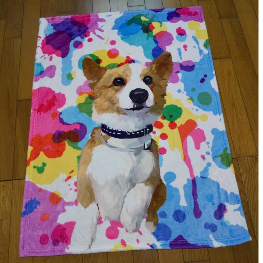 あなたのペットを世界に1つだけのアートブランケット作品に♪ | ペットイラスト | ペット似顔絵 | 犬 猫 うちの子 | 全身絵