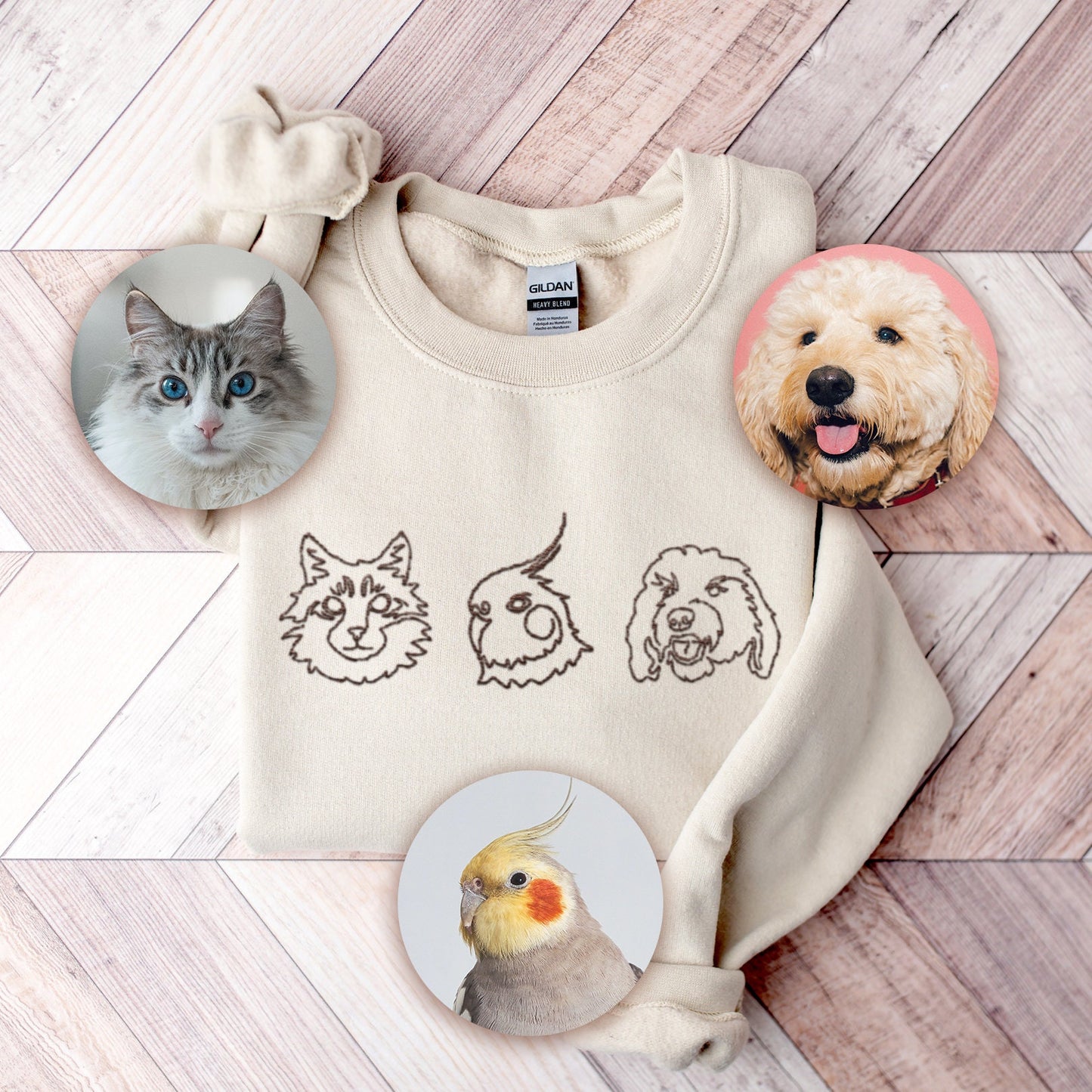 世界に一つ うちの子☆ペット 顔写真☆刺繍オリジナル パーカー トレーナー ♪ 誕生日ギフト