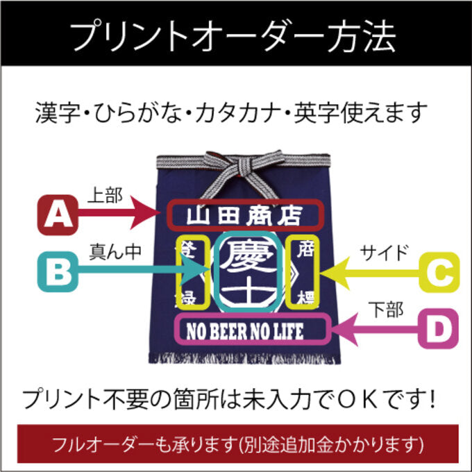 名入り 前掛け|ロング前掛け|商店風 創業年|開店祝い 誕生日ギフト