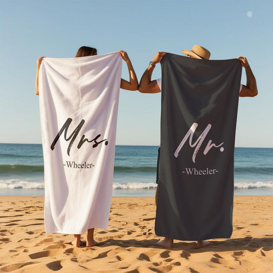 【オーダーメイド】名入れビーチタオル・誕生日ギフト・Mr or Mrs