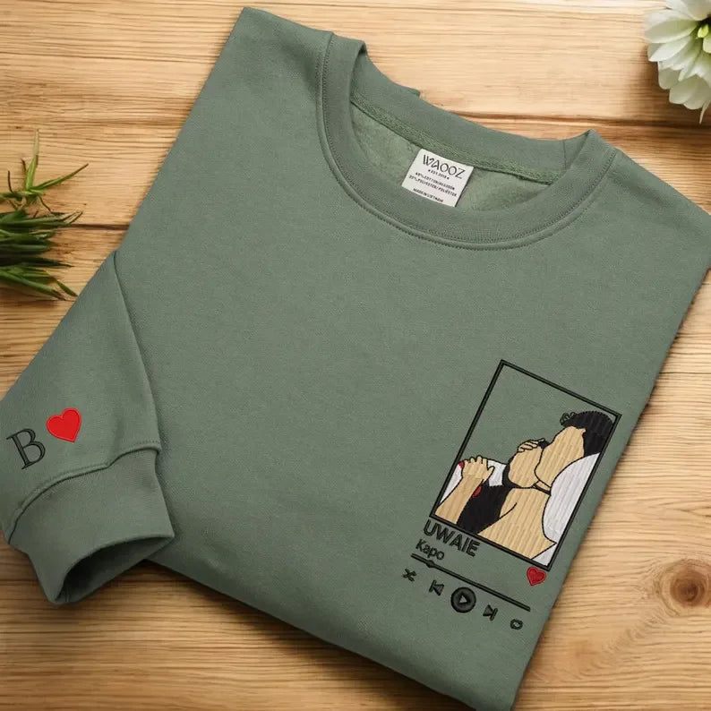刺繍入り 写真入り トレーナー 名前入り パーカー 記念日 バレンタインデー ギフト INS デザイン