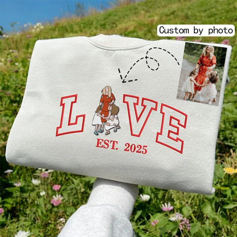 刺繍入り 写真入り トレーナー 名前入り パーカー 記念日 バレンタインデー ギフト loveデザイン02