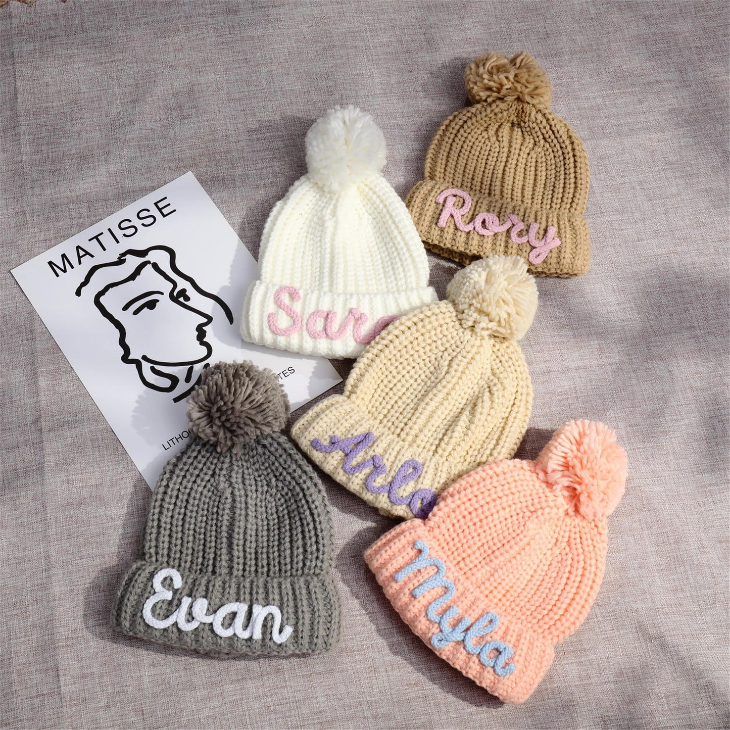 【オーダーメイド】名前入りベビーハット|名入れ|誕生日ギフト|出産祝い