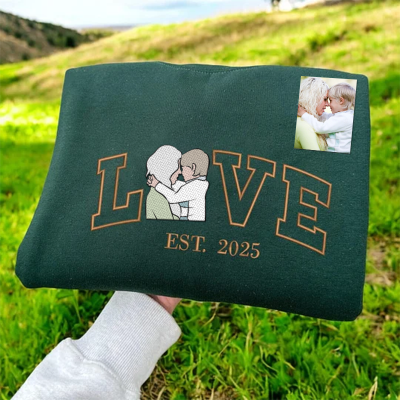 刺繍入り 写真入り トレーナー 名前入り パーカー 記念日 バレンタインデー ギフト loveデザイン02