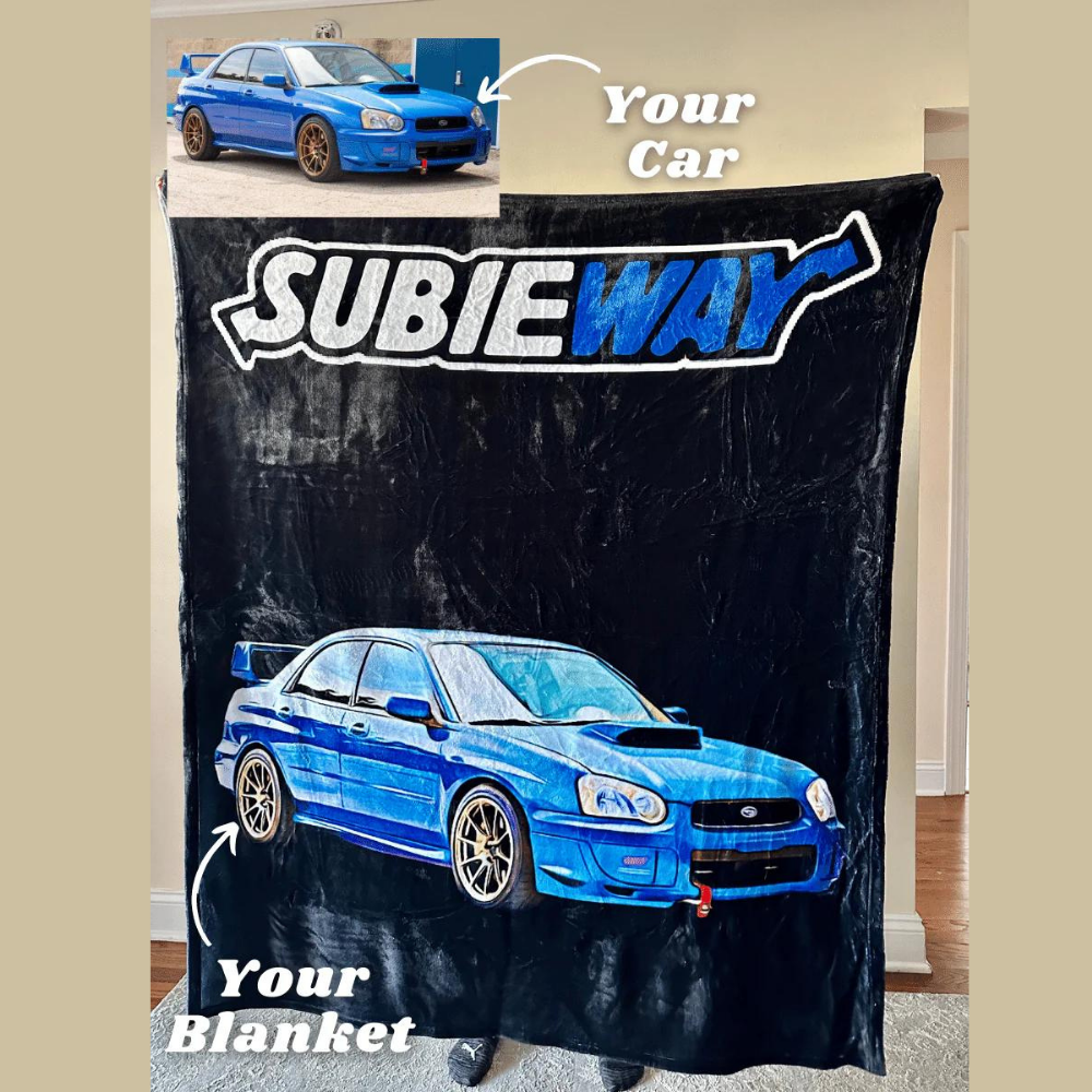 【バレンタイン限定】お車の写真1枚でオーダーメイド！デザイナー手描きアート風 ブランケット 誕生日