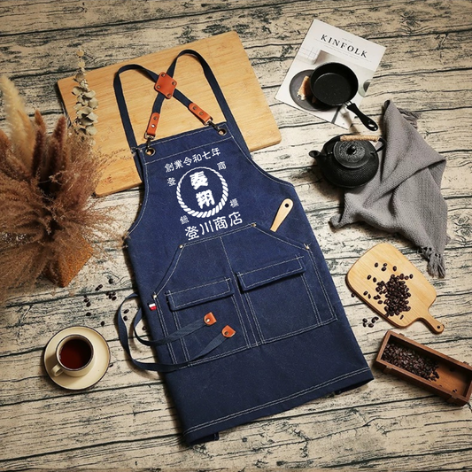 名前入り エプロン 商店風 帆前掛け風 創業年 開店祝い プレゼント  新柄