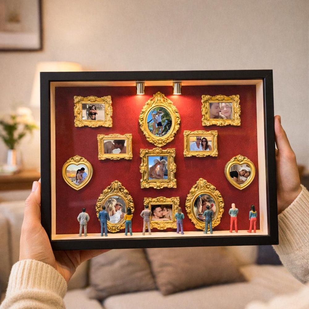 LEDライト付き 写真入り　思い出ボックス - 手作り博物館