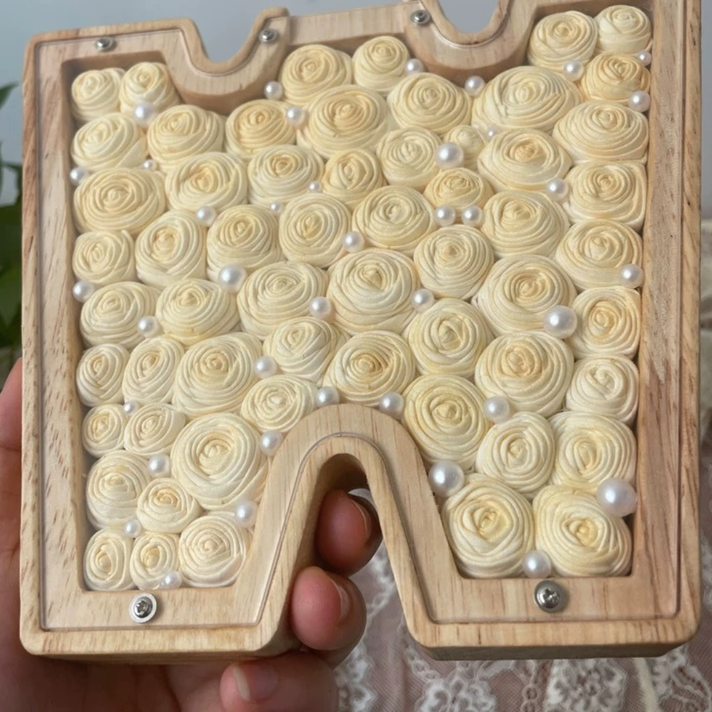 選べるアルファベットフォトフレーム - 手作りフラワー付き