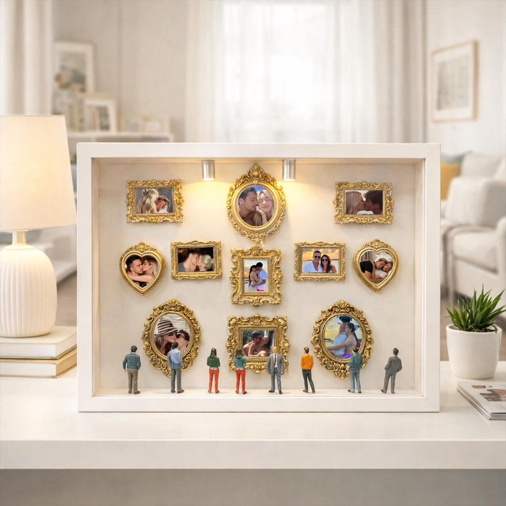 LEDライト付き 写真入り　思い出ボックス - 手作り博物館