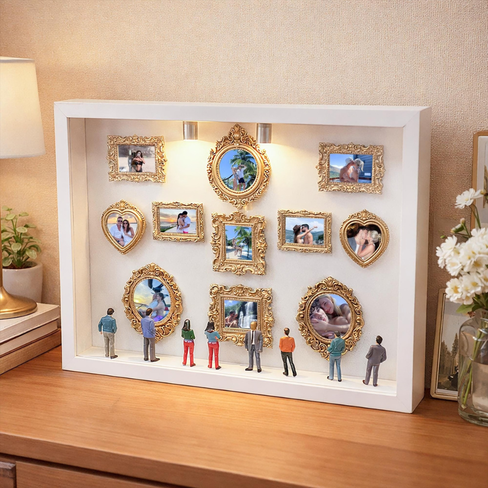 LEDライト付き 写真入り　思い出ボックス - 手作り博物館