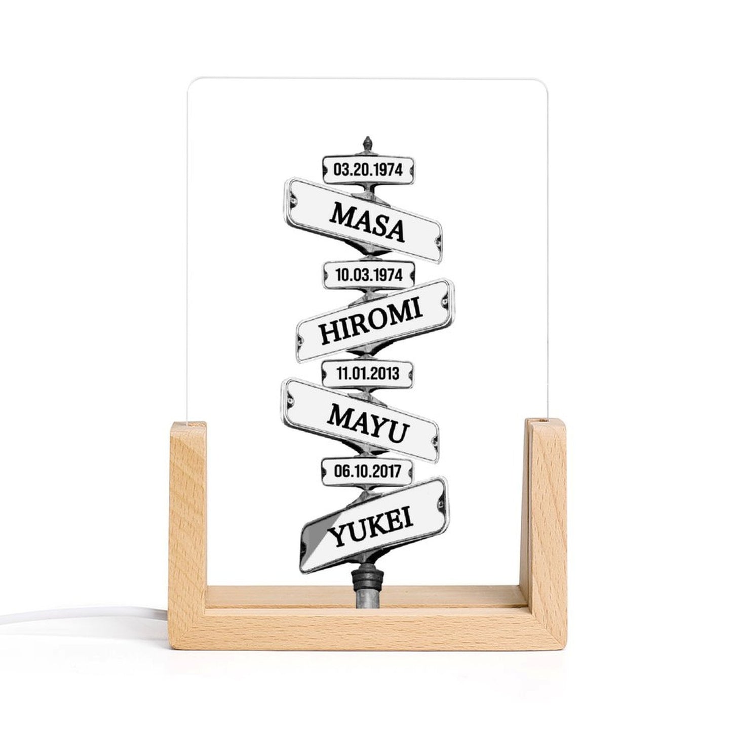 オリジナル アクリル LEDスタンド 名入れ インテリア 誕生日ギフト 新築祝い 道路標識