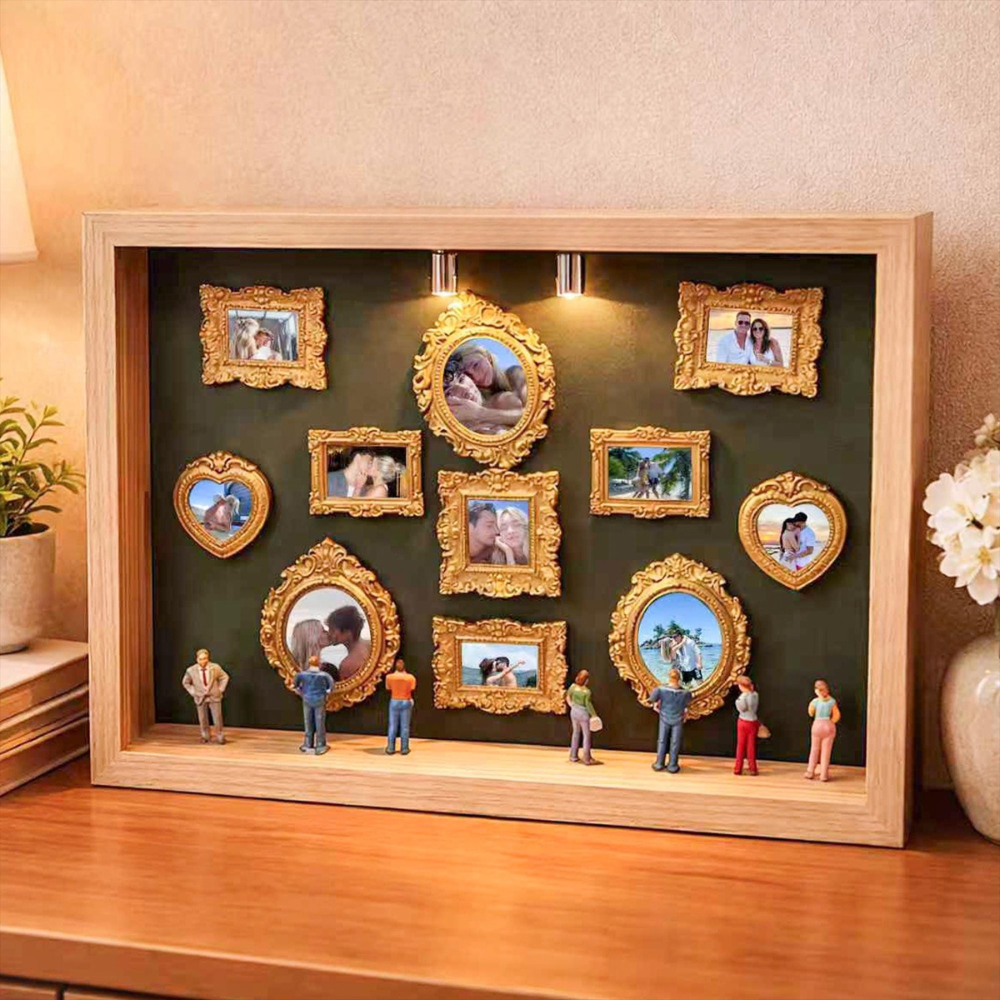 LEDライト付き 写真入り　思い出ボックス - 手作り博物館